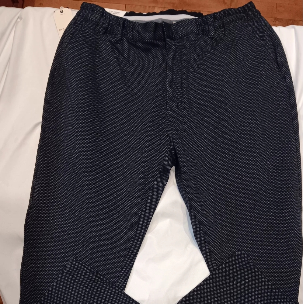 Men's Navy Patterned pants pin dot waist pant 36x30 Navy color